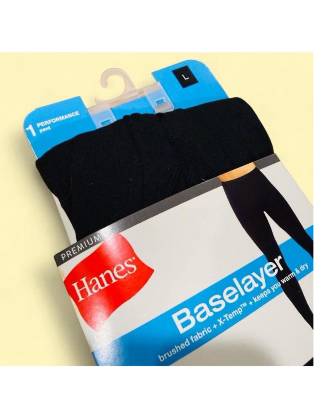 Hanes Baselayer Performance Leggings Womens L Black Thermal X-Temp NWT